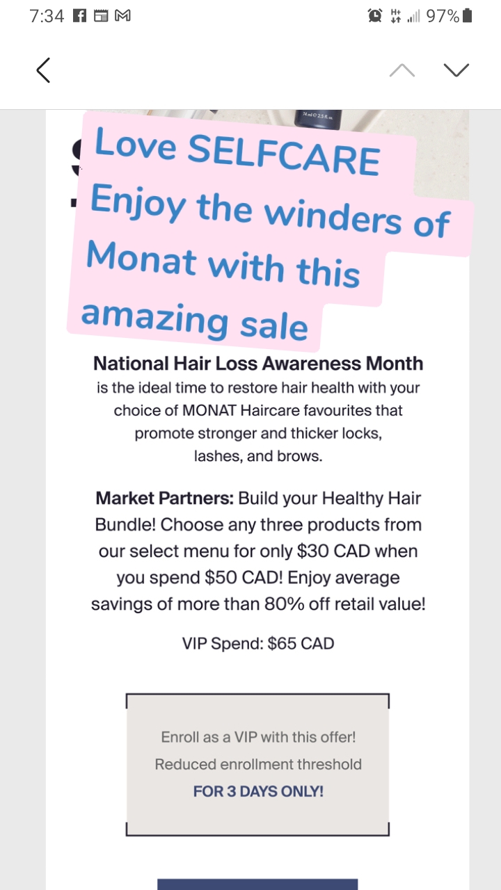 Love SELFCARE 
Enjoy the winders of Monat with this amazing sale