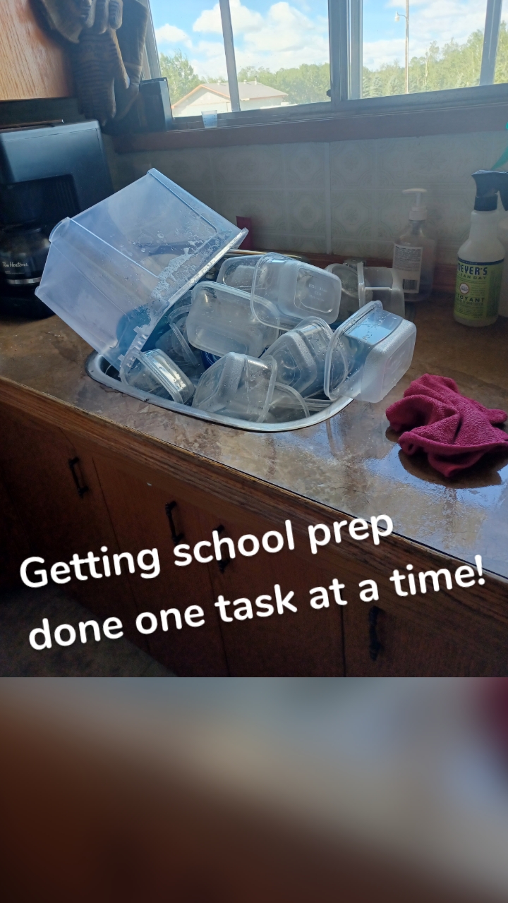 Getting school prep done one task at a time!